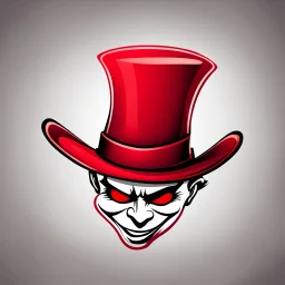 a red hat clipart style logo that looks like the mad hatters hat