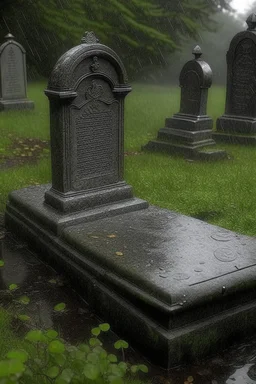 old grave raining