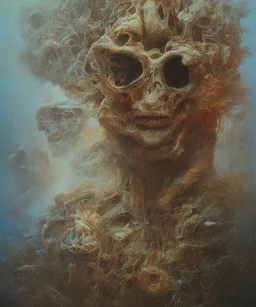 neural network. oil on canvas, beksinski, poster