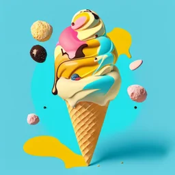 an ice cream in the style of kandinsky