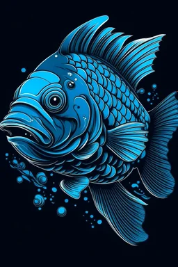 A ilustration of FISH, t-shirt design, no black ground, vector, 4k