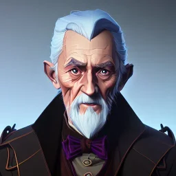 Portrait of a 90 year old warlock like Albus Dumbledore, Gandalf, Merlin, Sherlock Holmes and Mary Poppins