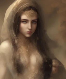 Muslim, veil head Princess, covered body, long hairs black eyes no top with roses, 8k resolution