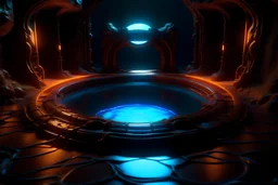 water hole, hyperrealistic 16k, 3d rendering, expressively detailed, dynamic light, expressiv neon lighting, steampunk, video game, neon lighting