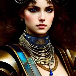 portrait beautifull face girl medieval metal armor balanciaga fashion clothe painting by gaston bussiere, greg rutkowski, yoji shinkawa, yoshitaka amano, tsutomu nihei, donato giancola, tim hildebrandt, oil on canvas, trending on artstation, featured on pixiv, cinematic composition, extreme detail