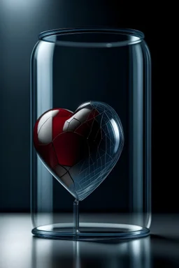 a heart protected by a glass shield