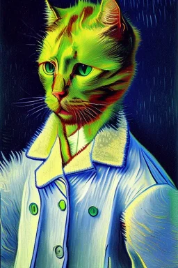 Portrait of a cat by Van Gogh