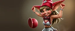 gremlin gnome nice cheerleader doing her thing full body portrait