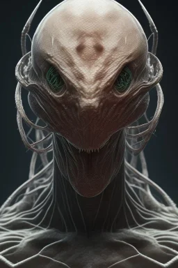 spider alien, head, evil, 8k, finely detailed, photo realistic, HR Giger style