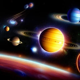 solar system, sky, stars, galaxy