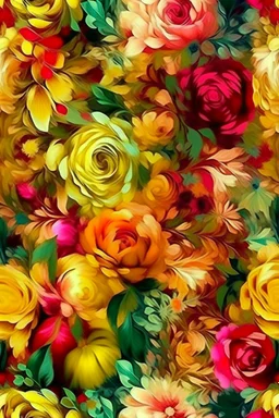 flowers floral pattern in the style of Pierre-Auguste Renoir -- 3d