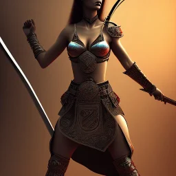 Warrior women with katana sword