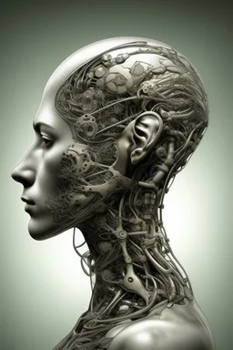 A creature half human half machine