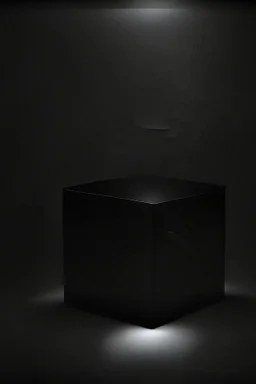 A mockup of a box, rectangular beam shaped, dark background, dark setting, dark studio