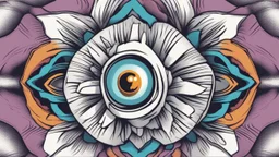comic style flower with eye in the middle