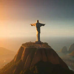 Christ the Redeemer, beautiful, landscape,sunset, unreal engine 5, cinematic lighting, photorealistic, realistic, hyper detailed, 8k, octane render, cinema 4d