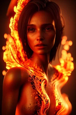 portrait of beautiful girl set in fire, cinematic lighting, photorealistic, realistic, detailed, volumetric light and shadow, hyper HD, octane render, unreal engine 5 insanely detailed and intricate, hypermaximalist, elegant, ornate, hyper-realistic, super detailed --v 4