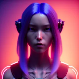 Color hair Woman, samurai, cyberpunk, neon, highly detailed, art stations, concept art, smooth, unreal engine 5, god rays, ray tracing, RTX, nanite polygons, lumen lighting, ultra detail, volumetric lighting, 3d, finely drawn, high definition, high resolution, gradient background