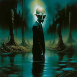 Manifestation of the Alone Phobia, nightbreed parley, abstract mirrorcore art, by Graham Sutherland and Duy Huynh and Beksinski, mind-bending watercolor ink illustration; album cover art, dynamic composition, sinister oddball masterpiece, dynamic composition, complex contrast, reflective