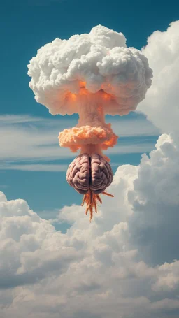 nuclear explosion cloud crossed with a human brain