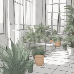 Simple scenario with plants sketch