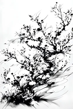 Dessi Phasme encre de chine simple noir et blanc