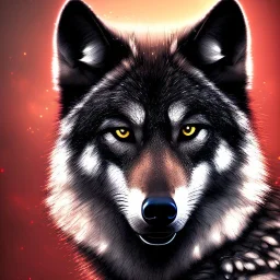 Black Wolf, huge, red eyes, 8K, cinematic lighting, sharp focus, masterpiece, expert