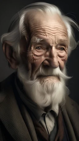 An elderly man in his sixties, with gray hair and a soft beard. His face bears the wrinkles of time, reflecting the wisdom and experiences of a long life. He may be noticeably tall, using a cane to aid in movement. His attire leans towards formal and conservative, favoring muted colors. His face carries serene and wise features, with expressive eyes that tell the tales of the passing years. While he may face health challenges, his spirit remains strong, and he maintains a youthful openness to