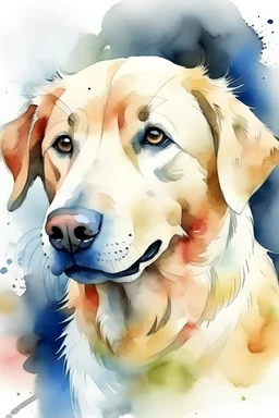 portrait of a dog, watercolor style