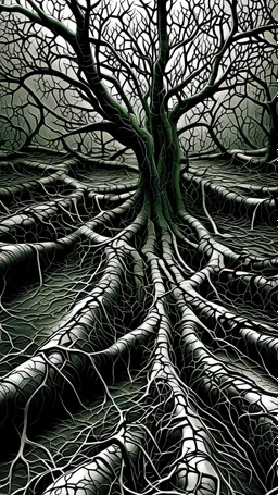 black vein, human veins, mixing together a lot of them, like a forest, big and small veins a lot of them