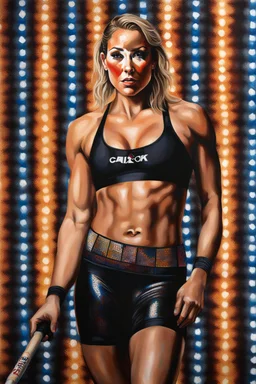 Portrait of Rhea Ripley as painted by Chuck Close