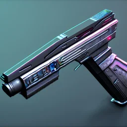 cyberpunk pistol, grey background