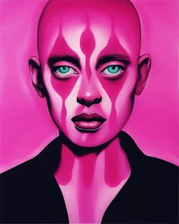 an album cover, {prompt}, Francesco Clemente, instagram, funk art, glowing pink face, glowing magenta face, glowing pink eyes