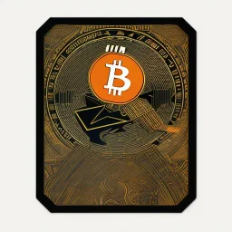 Ukiyo-e styled art bitcoin sign