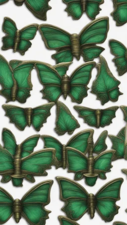 metal steampunk green butterfly wings