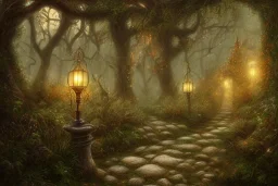 FOREST LANTERN WINTER PATH FALL