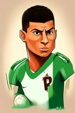 Cristiano Ronaldo Portuguese football player cartoon 2d