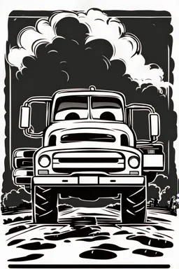 bald boy drive truck
