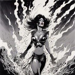 [Art by Kelley Jones] she's eaten so many chillies she's on fire