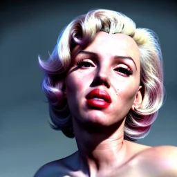 Realistic image portrait, sweet Marylin Monroe, scarlet Johansson, cyberpunk style, highly detailed, unreal engine 5, ray tracing, RTX, lumen lighting, ultra detail, volumetric lighting, 3d, finely drawn, high definition, high resolution.