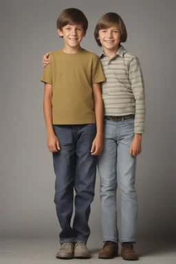 full Color, Realistic Vision V5.1, a photographic, photorealistic, true-to-life facial portrait of 10-year-old Bob Denver, 5th grade school pictures, t-shirt and jeans, head to waist image, professional quality, studio photograph shot on 35mm film