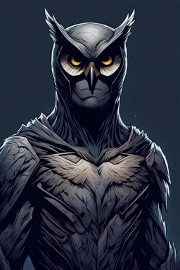 Owlman imágen lineal colorida