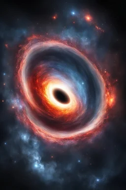 Black hole consuming star in dying galaxy hyper realistic