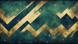 Hyper Realistic Green, Navy-Blue & Golden Abstract Retro Grungy Texture