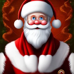 Down syndrome Santa Clause, portrait, detailed, 8k resolution, warm light