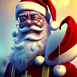  octane render, 8k, high detail, Santa , portrait, very happy, realistic