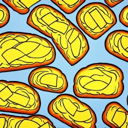 a detailed painting of white bread and butter, seamless pattern, oil on canvas, pop art