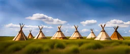 Prairie landscape, living skies, 3 teepees, historically authentic, summer