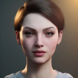 potrait sexy girl, short hair, seductive face , 8k ,rtx ,eyebrows like serious,facing left, hyper realistis