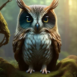 intricate details, realistic, octane, unreal engine, portrait, natural lighting,volumetric lighting, shiny,extreme detail, Photorealism, High detail, Hyper realistic Owl in forest, macro lens blur,abstract paint, sharp,eos5d mark 4, ef 85mm 5.6, focus, trending by artstation